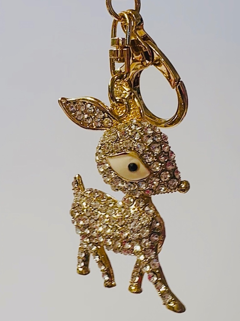 Sparkly Deer Rhinestone Keychain Purse Charm